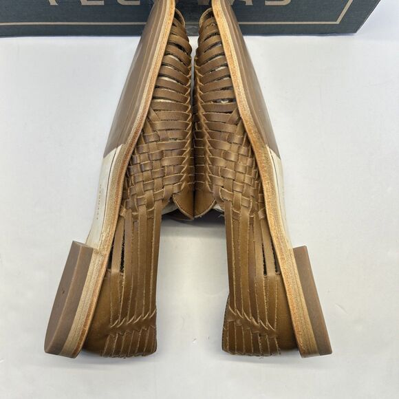 Tecovas Mateo Huarache Slip On Butterscotch Cowhide Leather Woven New SZ 10.5 - Picture 5 of 10